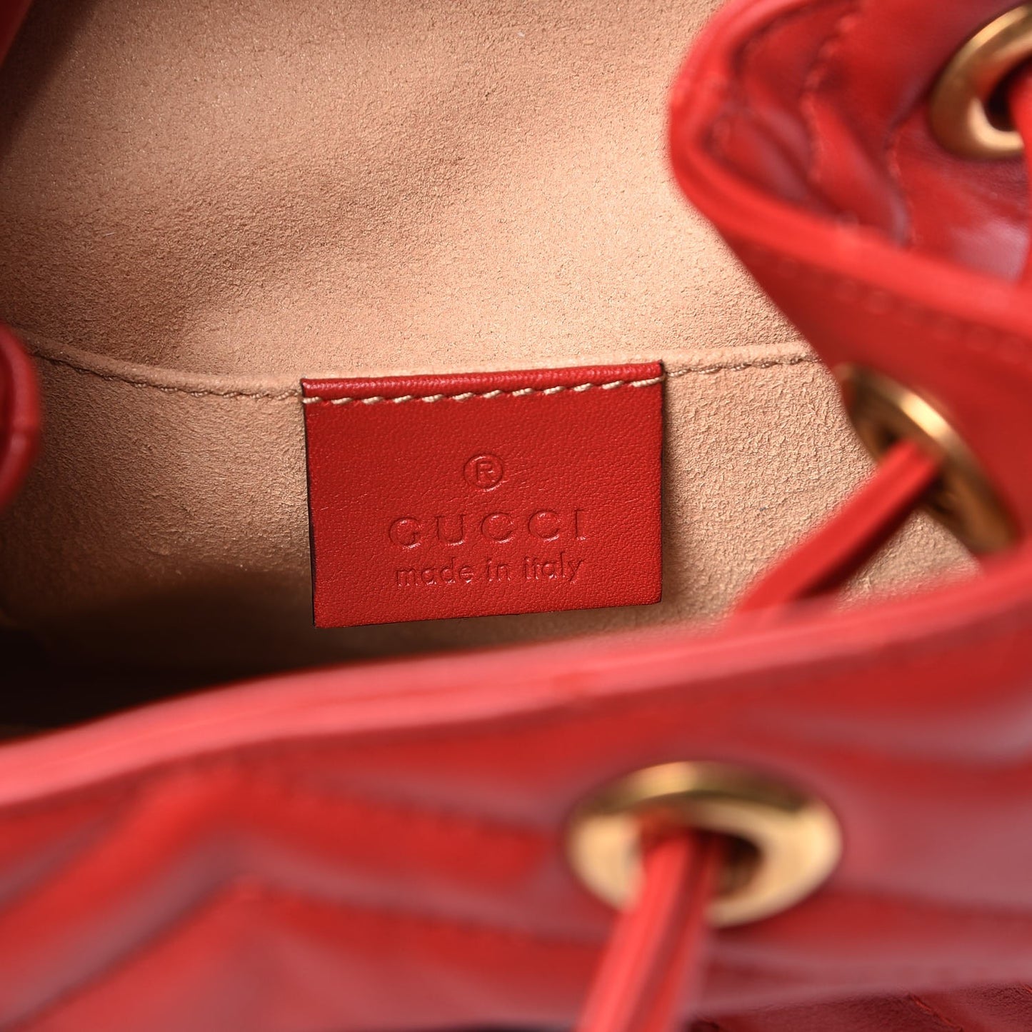 Calfskin Matelasse GG Marmont Flap Backpack Hibiscus Red