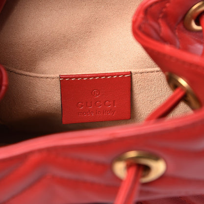 Gucci Calfskin Matelasse GG Marmont Flap Backpack Hibiscus Red 6 of 7