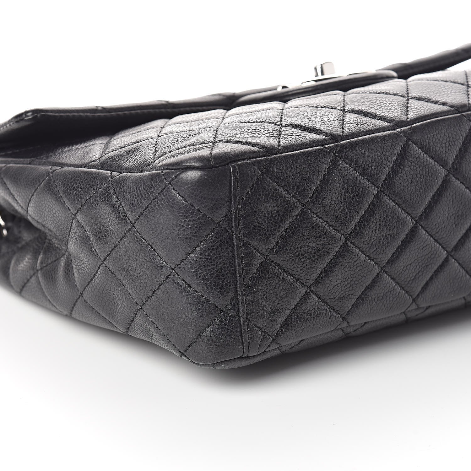Chanel Washed Caviar Quilted Maxi Single Flap Black 9 of 10