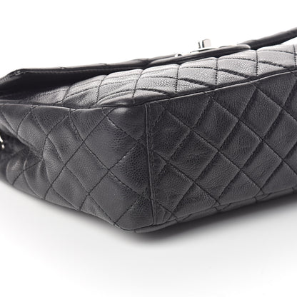 Chanel Washed Caviar Quilted Maxi Single Flap Black 9 of 10
