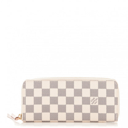 Louis Vuitton Damier Azur Clemence Wallet Rose Ballerine 1 of 7