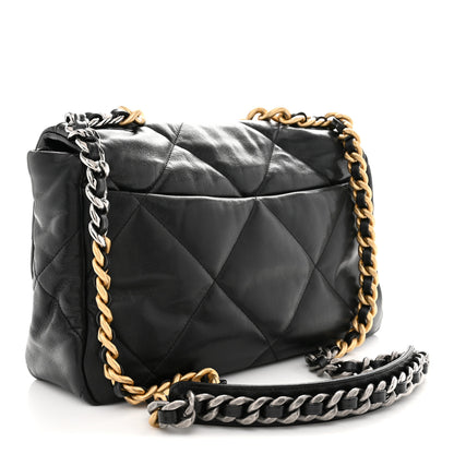 Chanel Goatskin Quilted Large Chanel 19 Flap Black 3 of 10