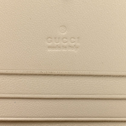 Gucci Sakai Be Green Calfskin Diagonal Stitched Blondie Card Case Wallet Mystic White 6 of 9