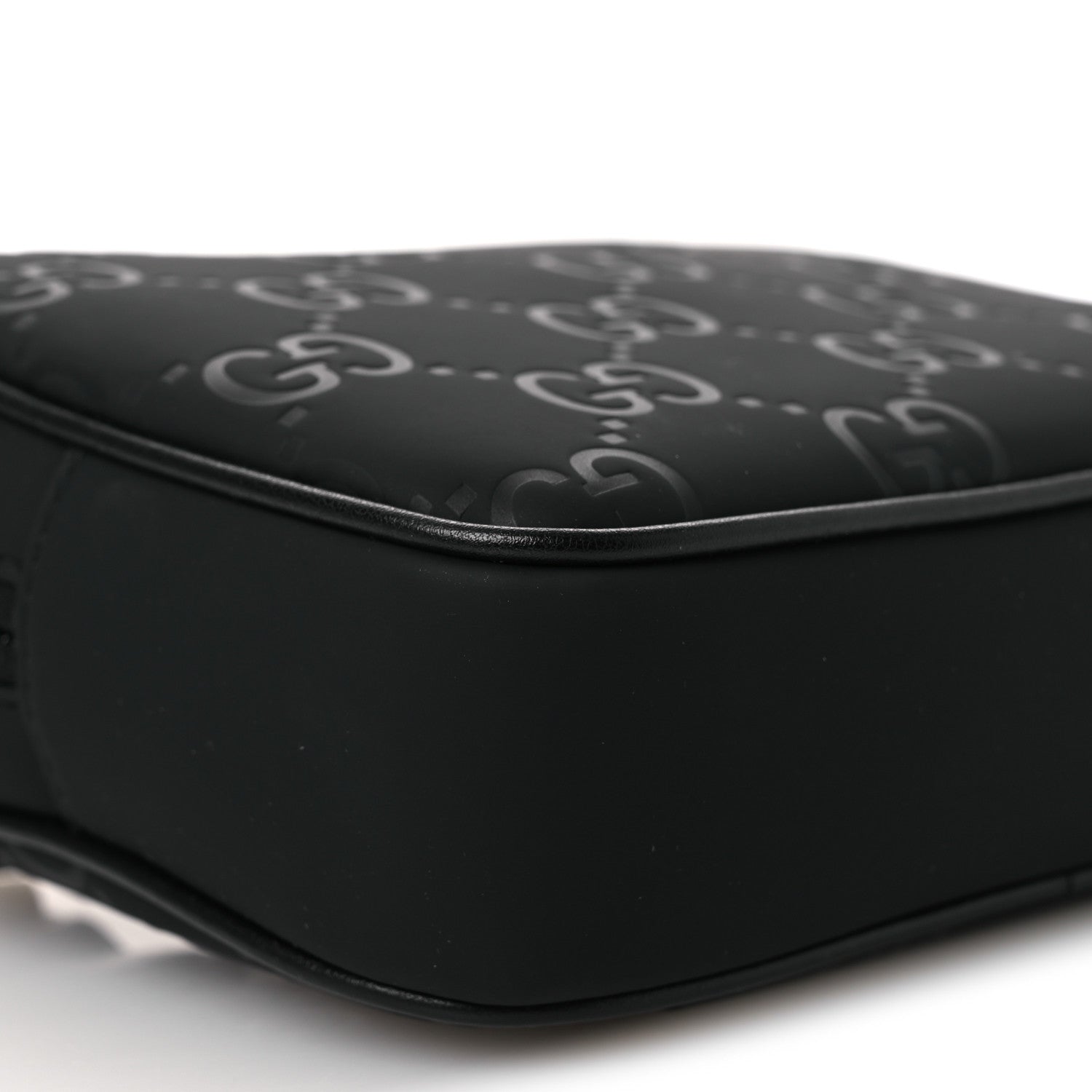 Gucci Rubber Effect Monogram GG Crossbody Bag Black 9 of 11