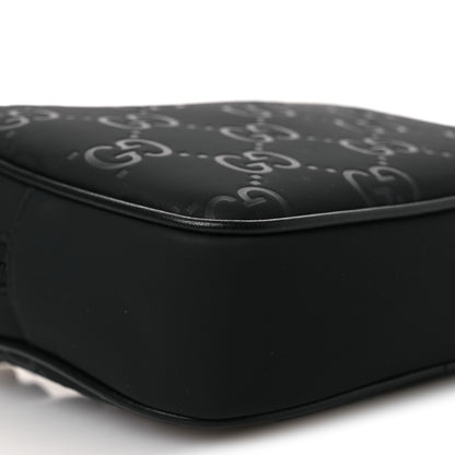 Gucci Rubber Effect Monogram GG Crossbody Bag Black 9 of 11