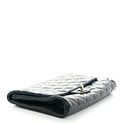 Chanel Patent Quilted Clutch with Chain Flap Blue 3 of 9
