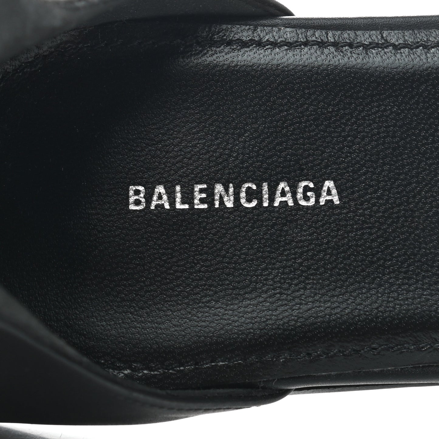 Shiny Calfskin Belt Flat Sandals 37 Black