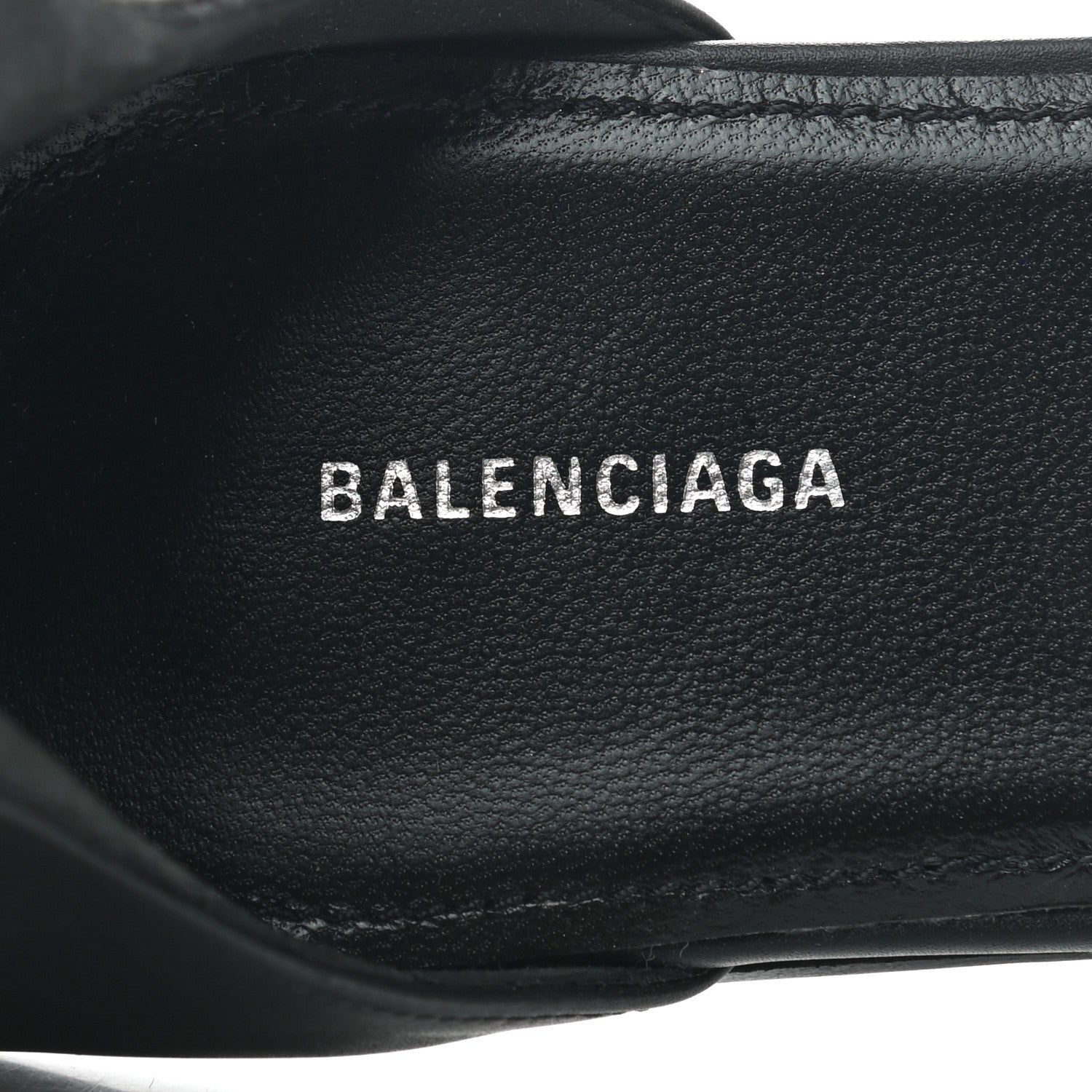 Balenciaga Shiny Calfskin Belt Flat Sandals 37 Black 7 of 8