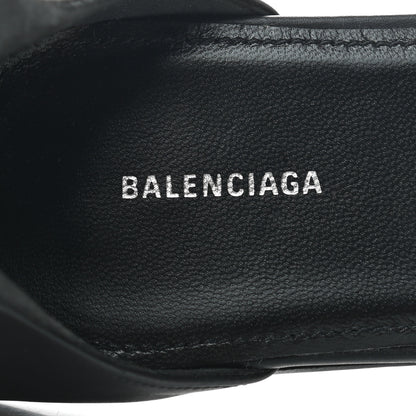 Balenciaga Shiny Calfskin Belt Flat Sandals 37 Black 7 of 8