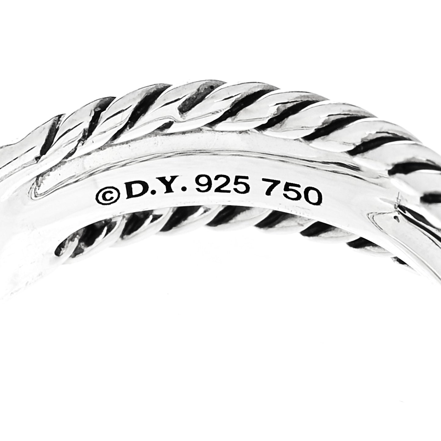 Sterling Silver 18K Yellow Gold 6mm X Crossover Ring 54 6.75