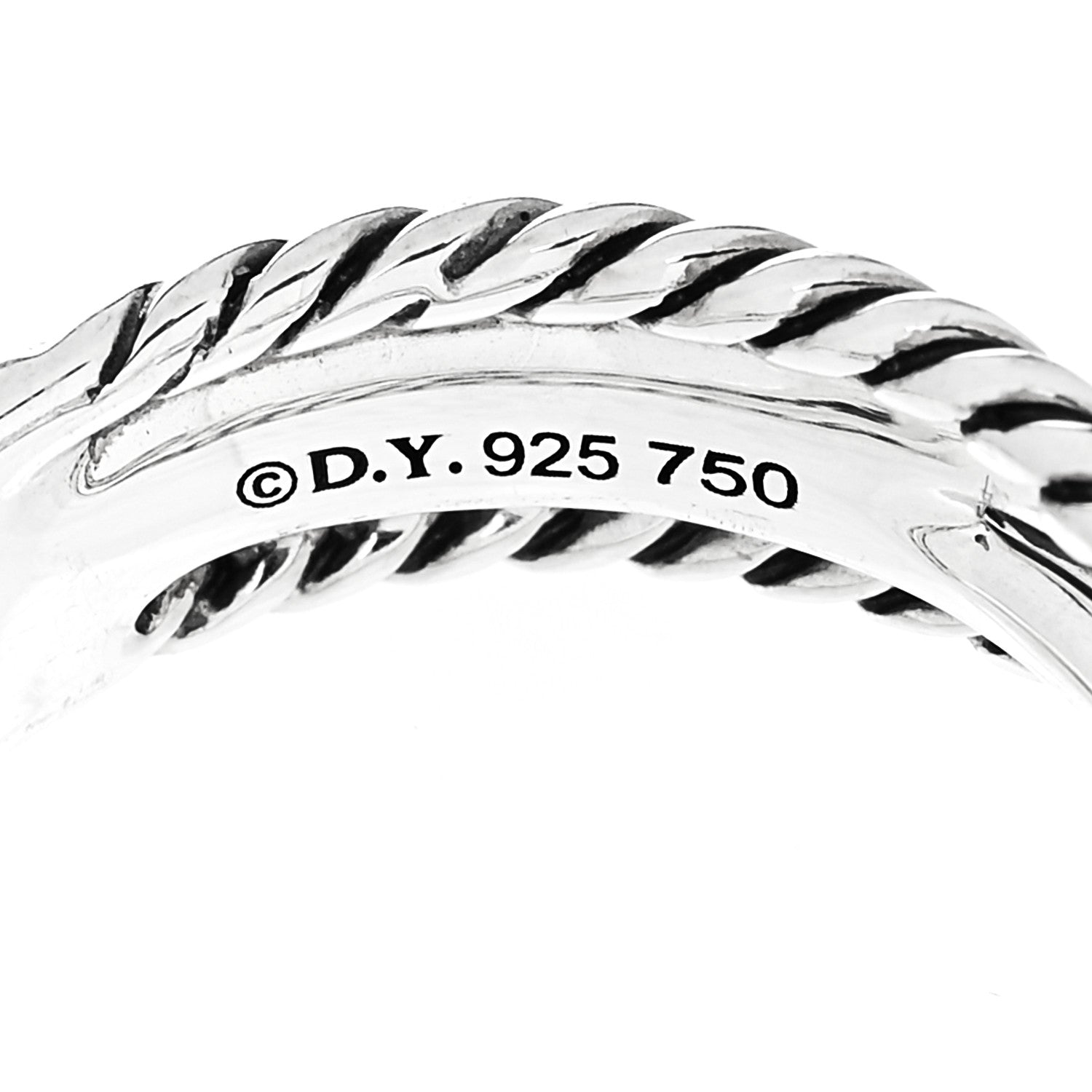 David Yurman Sterling Silver 18K Yellow Gold 6mm X Crossover Ring 54 6.75 3 of 3