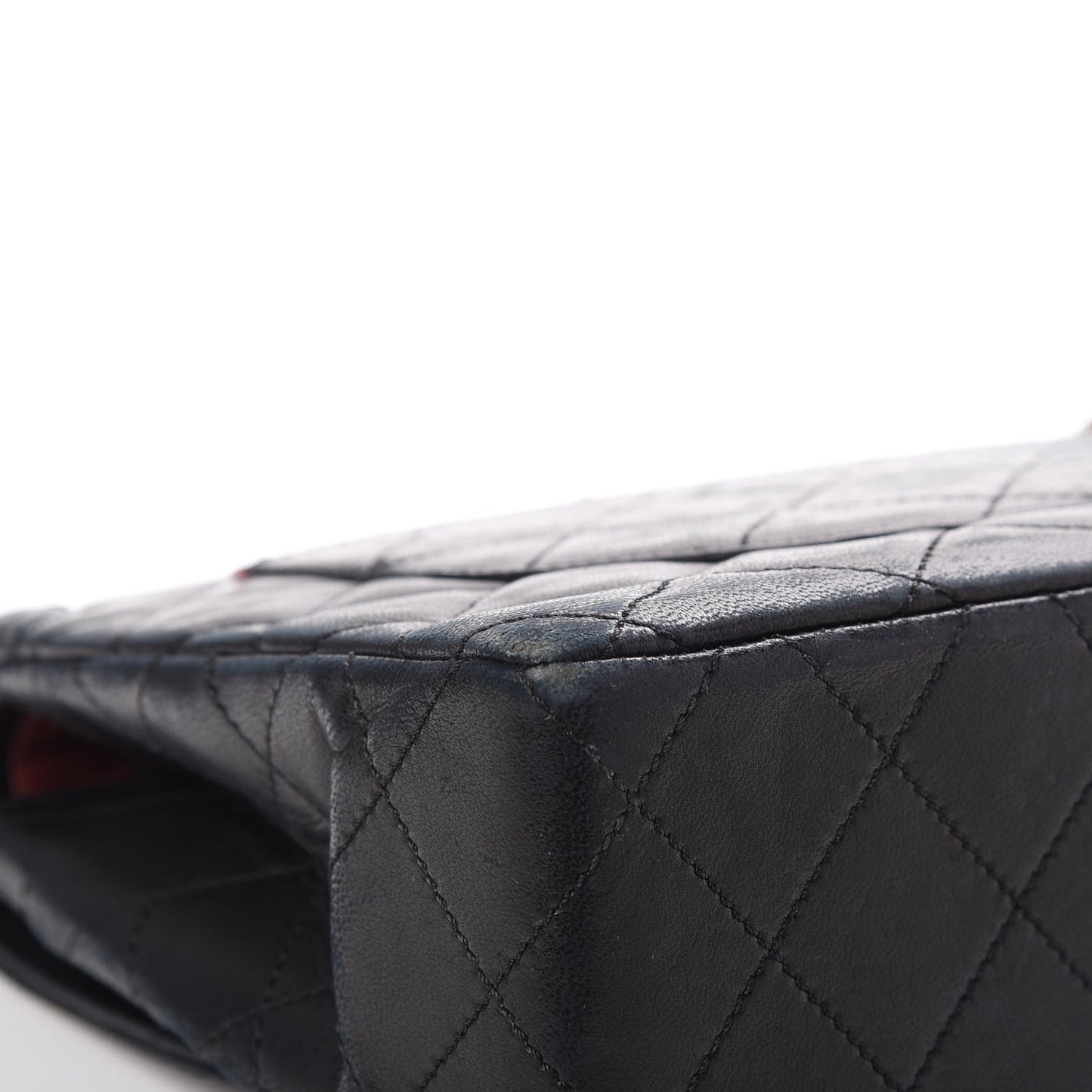 Lambskin Quilted Medium Double Flap Black