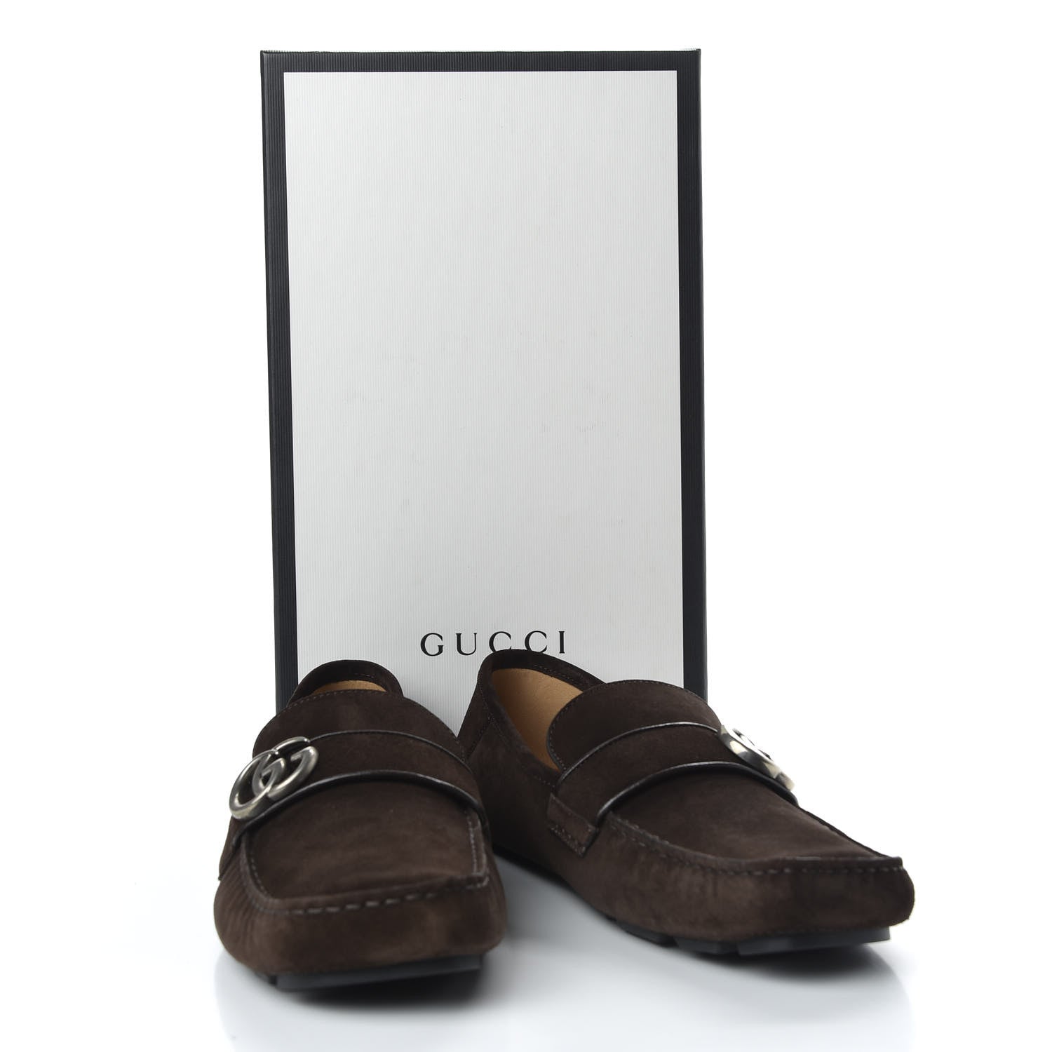 Gucci Suede Mens Driver Queen Loafers 10 Cocoa 10 of 10