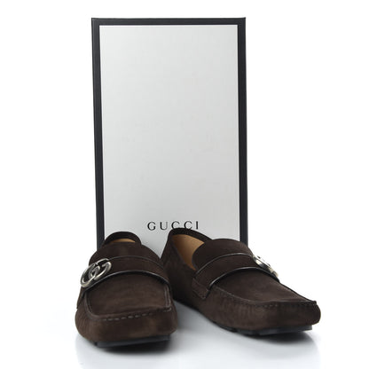 Gucci Suede Mens Driver Queen Loafers 10 Cocoa 10 of 10