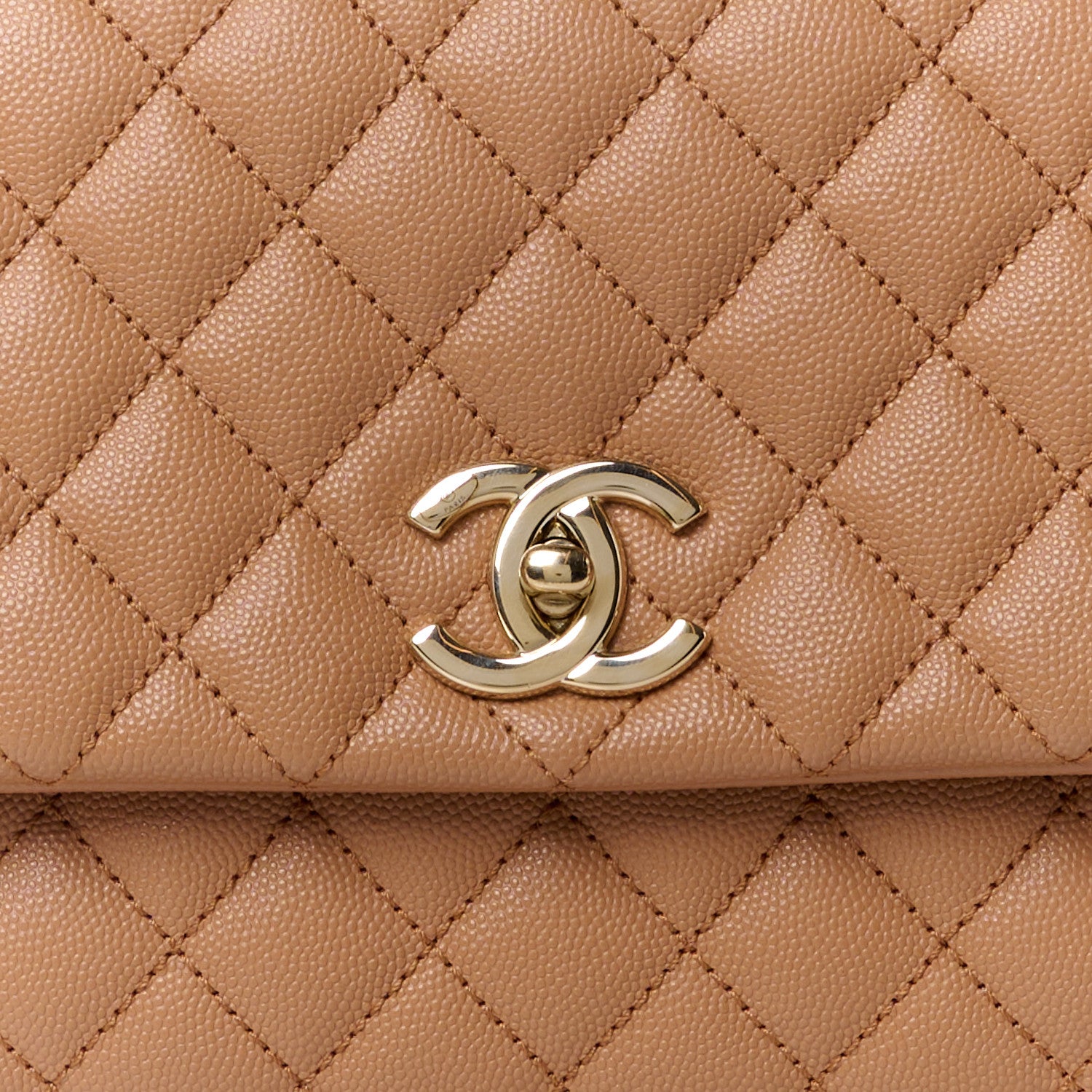 Chanel Caviar Quilted Lizard Embossed Small Coco Handle Flap Brown 9 of 14