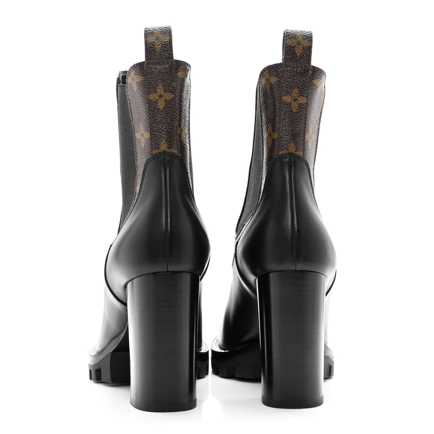 Calfskin Monogram Star Trail Ankle Boots 38.5 Black