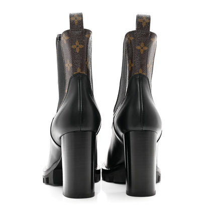 Louis Vuitton Calfskin Monogram Star Trail Ankle Boots 38.5 Black 5 of 9