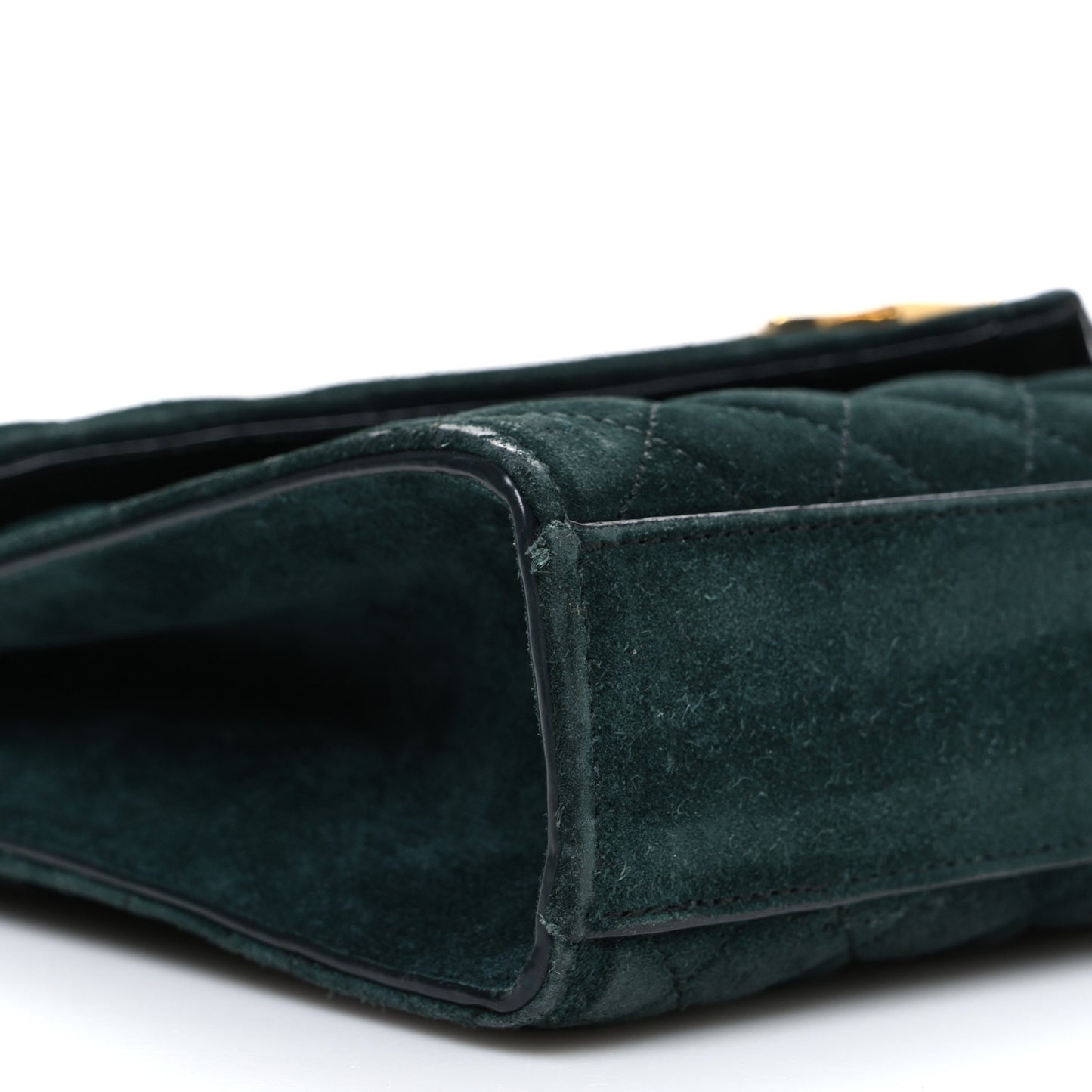 Suede Mixed Matelasse Triquilt Medium Monogram Envelope Satchel Algae