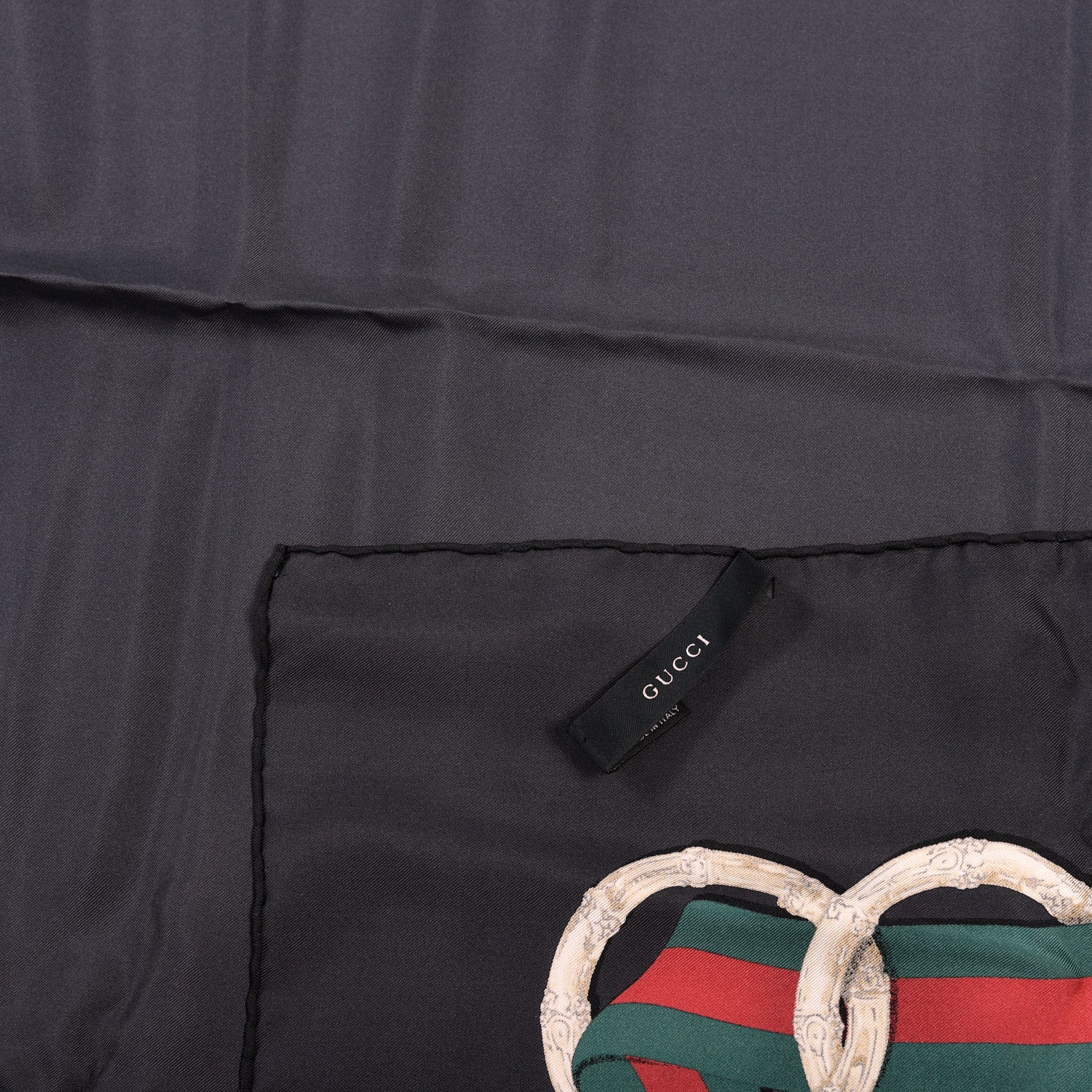 Gucci Silk Bamboo GG Web Print Scarf Black 3 of 3