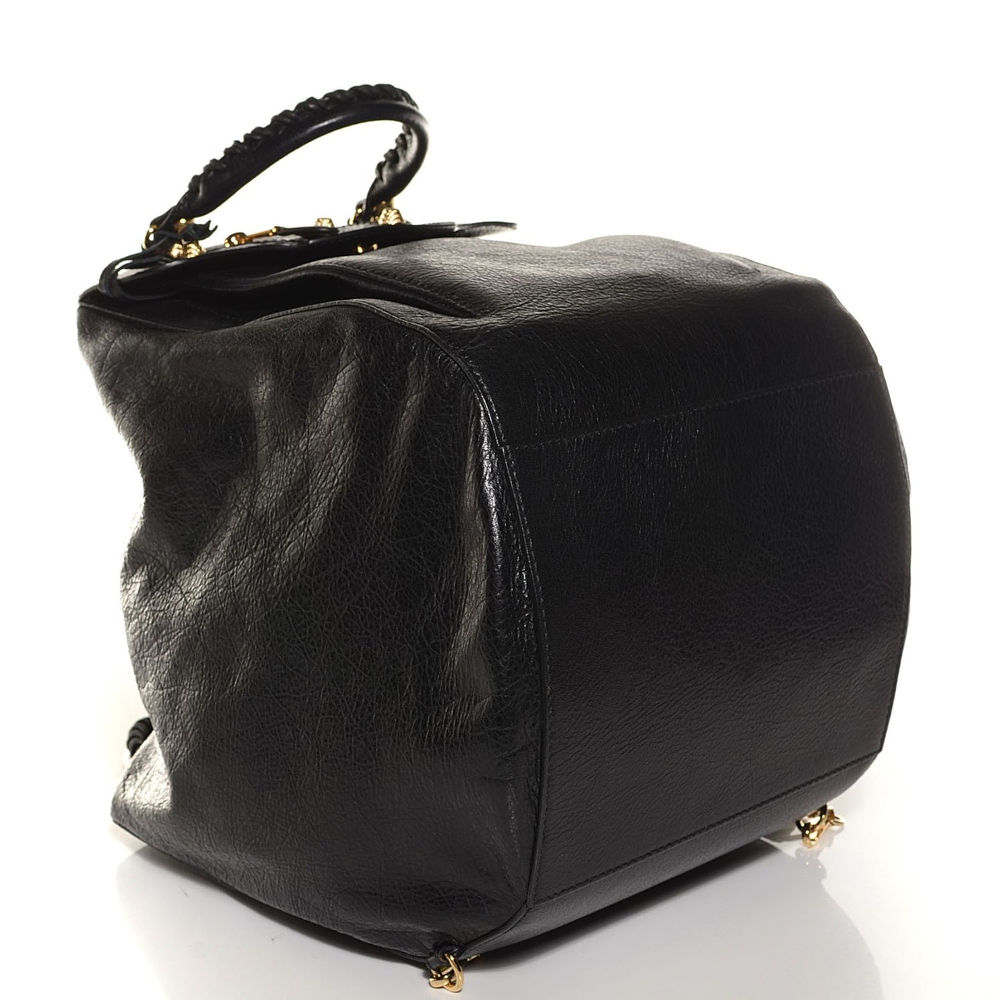 Agneau Giant 12 Gold Hardware Zip Traveler Backpack Black
