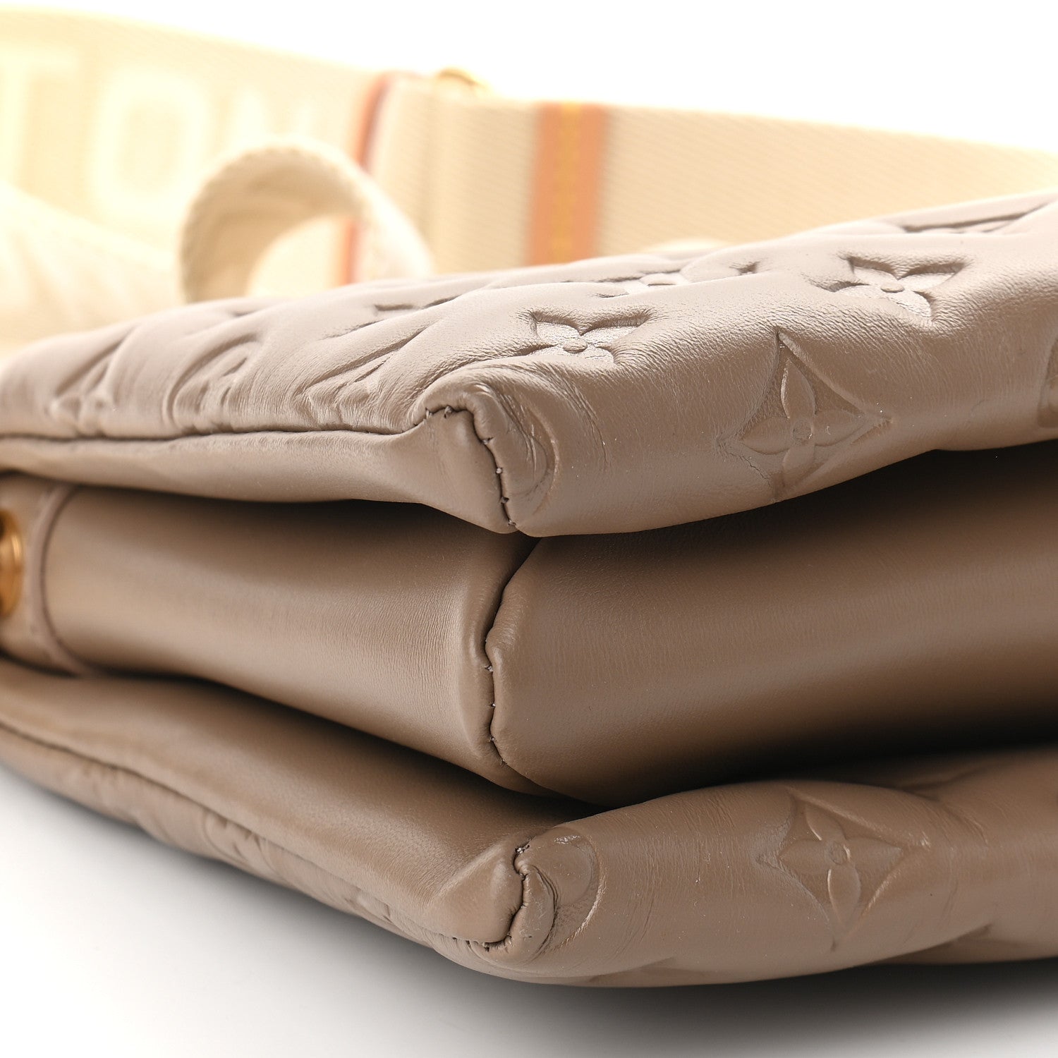Louis Vuitton Lambskin Embossed Monogram Coussin PM Taupe 7 of 8