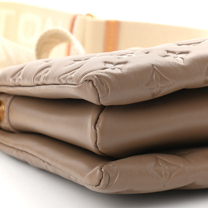 Louis Vuitton Lambskin Embossed Monogram Coussin PM Taupe 7 of 8