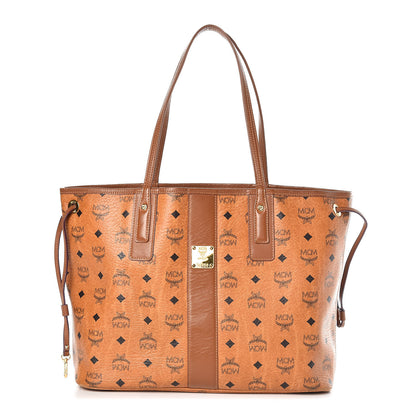 MCM Visetos Medium Liz Reversible Shopper Tote Cognac 1 of 13