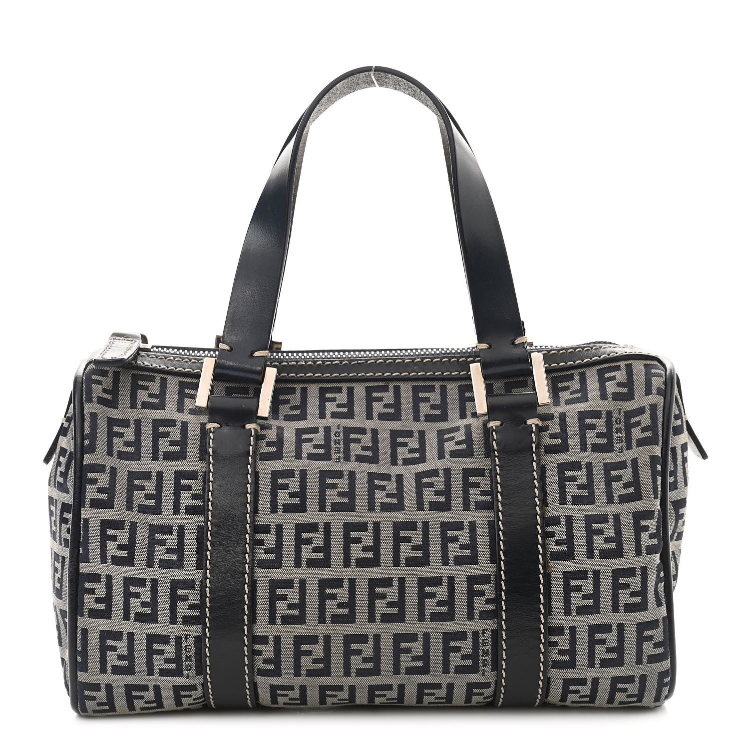 Fendi Zucca Boston Navy 1 of 13