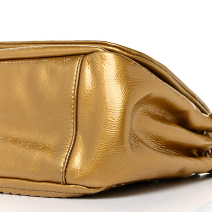 Chanel Metallic Patent Luxe Ligne Flap Gold 7 of 8