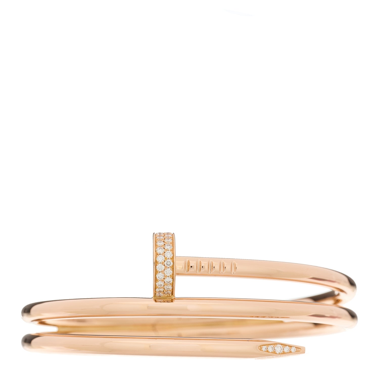 Cartier 18K Pink Gold Diamond Double Wrap Juste Un Clou Bracelet 15 1 of 5