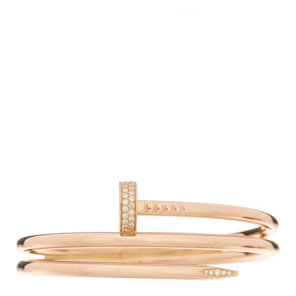 Cartier 18K Pink Gold Diamond Double Wrap Juste Un Clou Bracelet 15 1 of 5