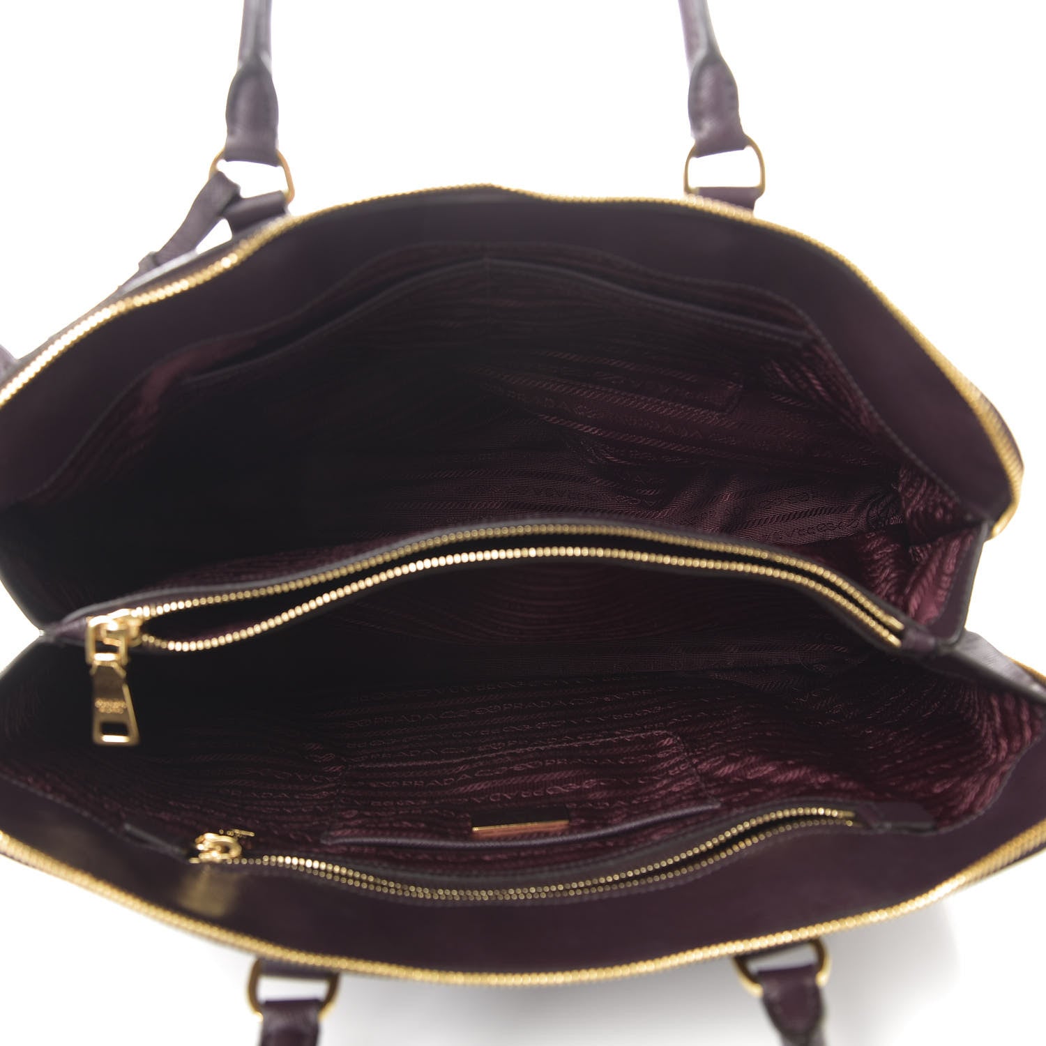 Prada Saffiano Lux Large Promenade Tote Bordeaux 5 of 11