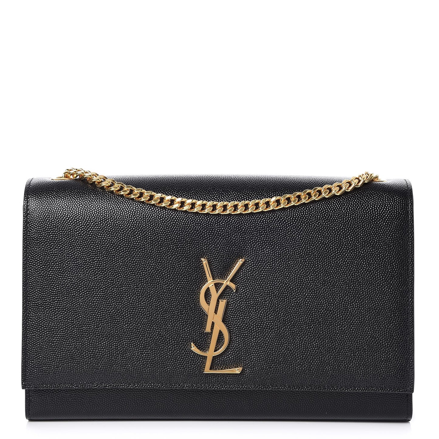 Grain De Poudre Medium Classic Monogram Kate Satchel Black