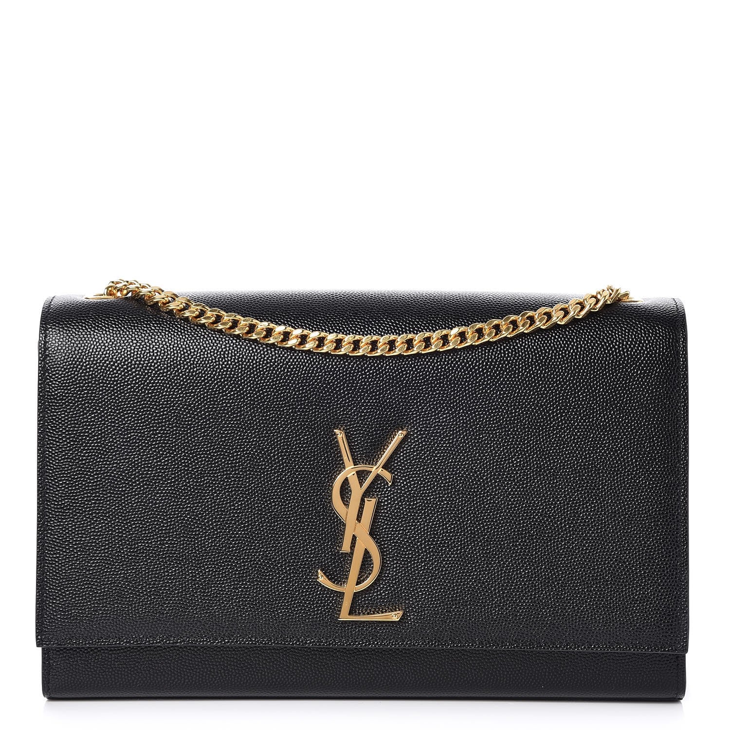 Saint Laurent Grain De Poudre Medium Classic Monogram Kate Satchel Black 1 of 6