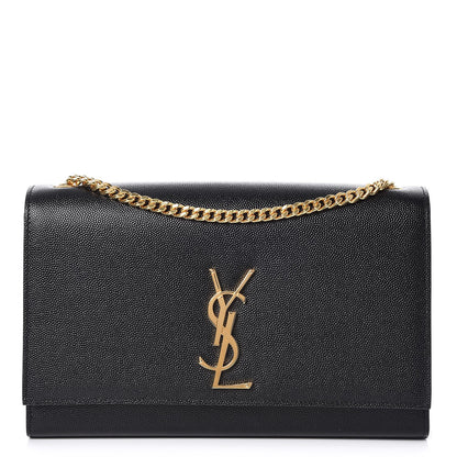 Saint Laurent Grain De Poudre Medium Classic Monogram Kate Satchel Black 1 of 6