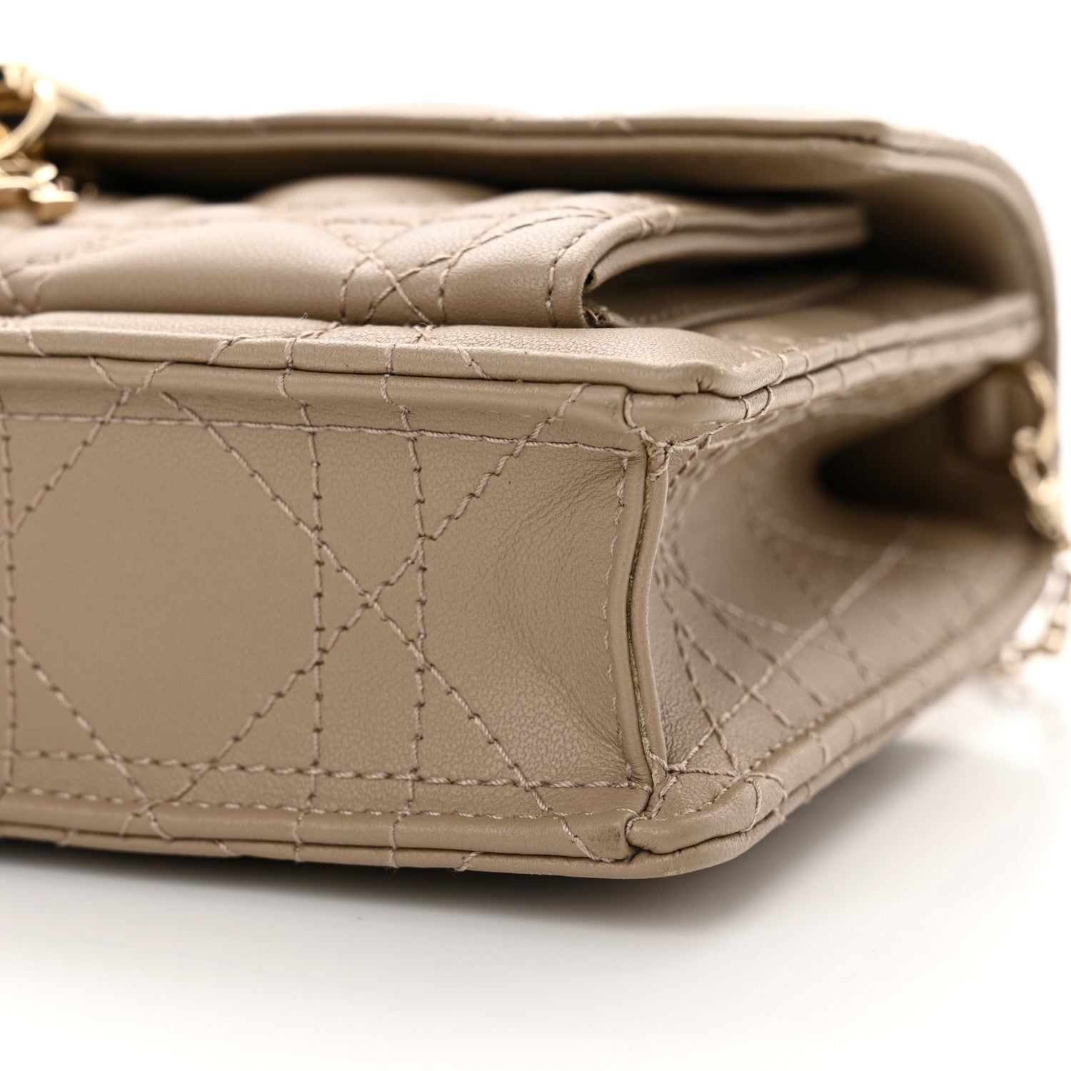 Christian Dior Lambskin Cannage Chain My Dior Daily Chain Pouch Powder Beige 10 of 10
