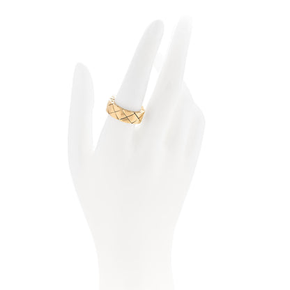 Chanel 18K Yellow Gold Small Matelasse Ring 54 7 2 of 5