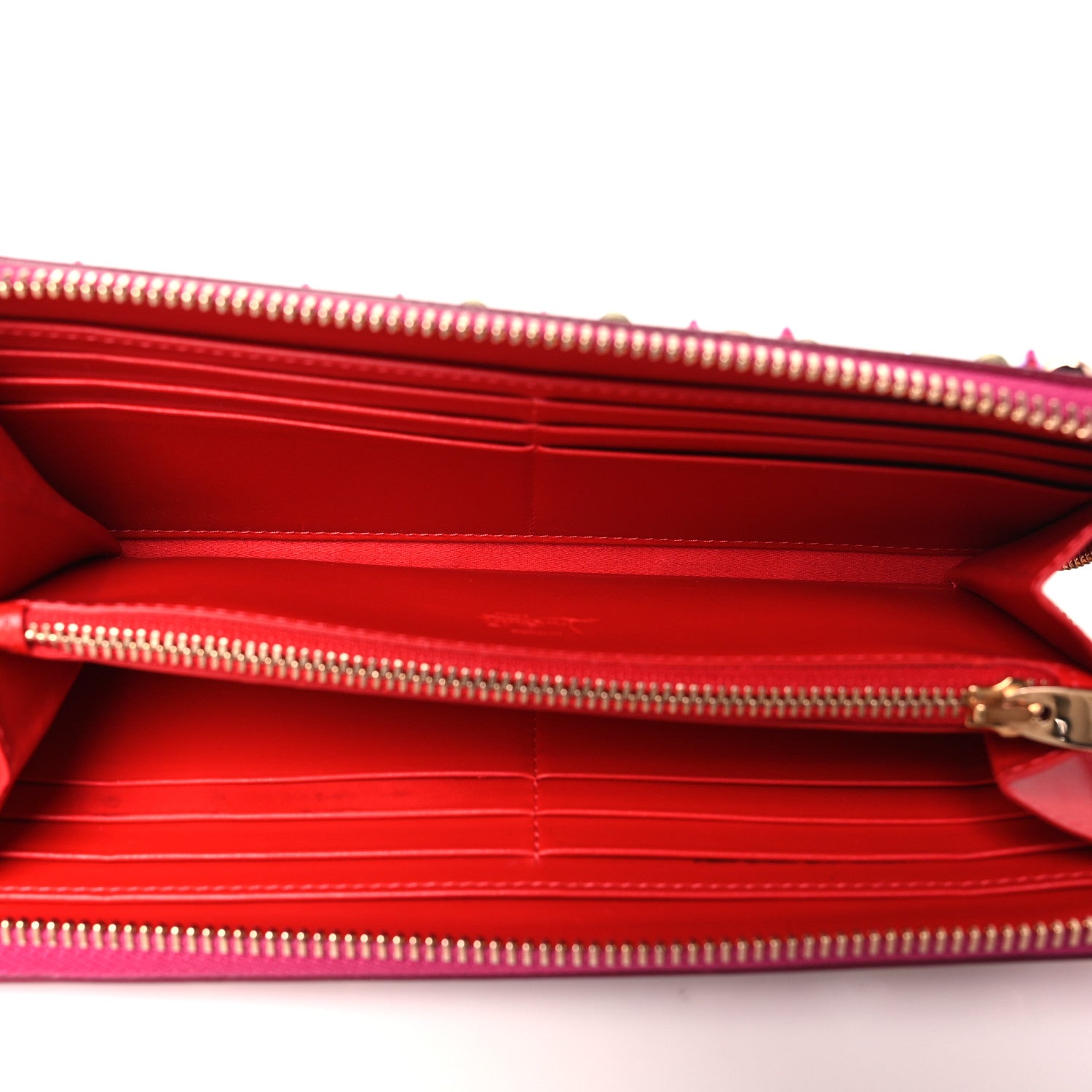 Christian Louboutin Patent Panettone Spiked Zip Around Wallet Ultra Rose 5 of 8