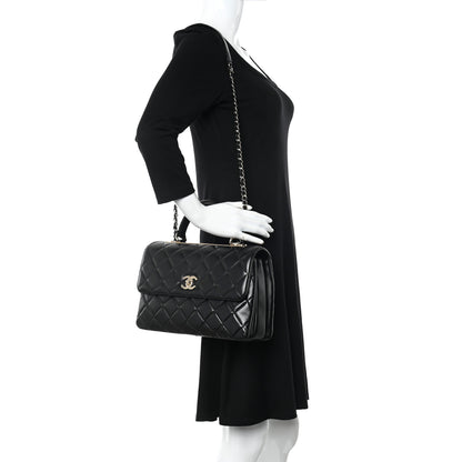Chanel Lambskin Quilted Medium Trendy CC Flap Dual Handle Bag Black 2 of 14