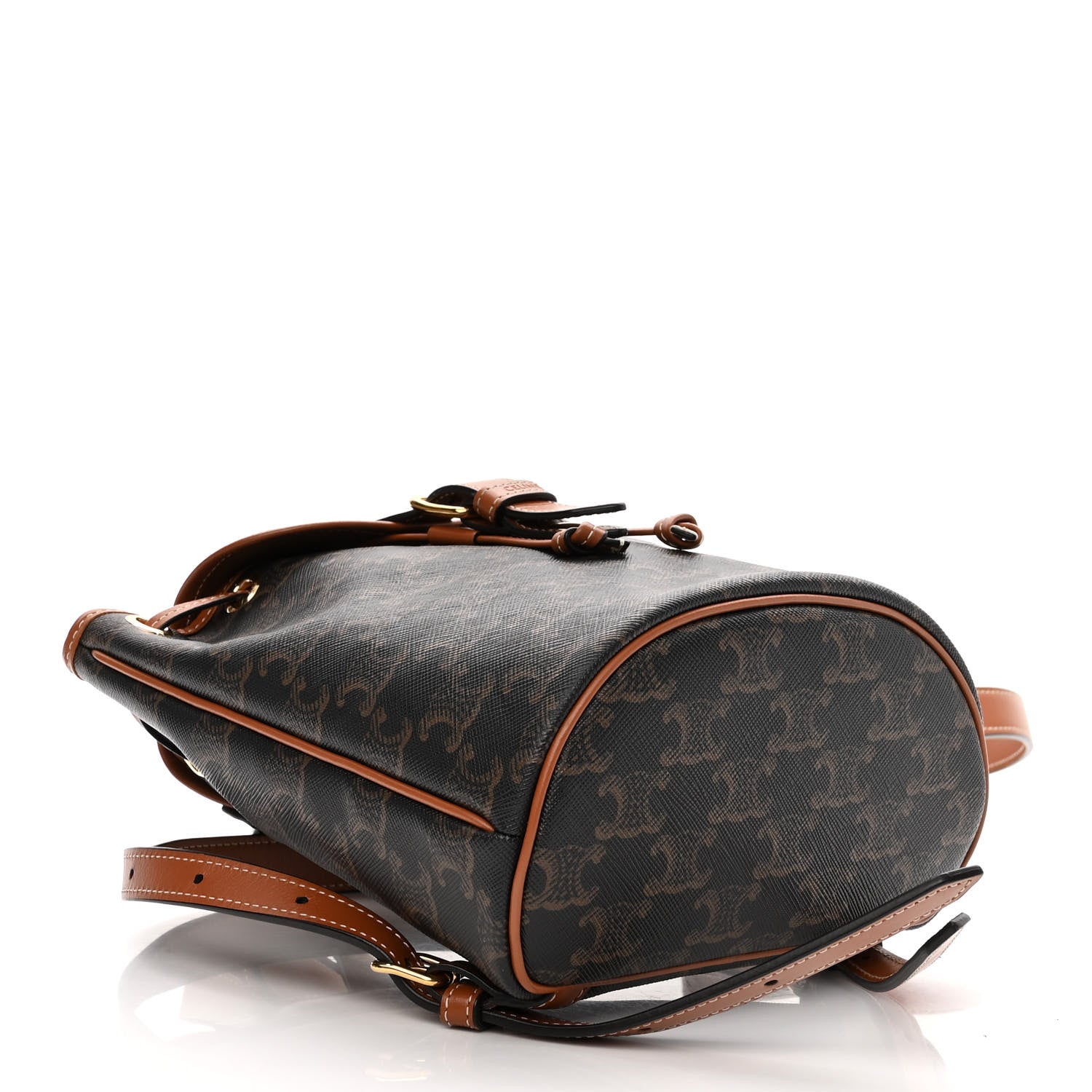 Celine Triomphe Canvas Calfskin Mini Folco Backpack Tan 4 of 9