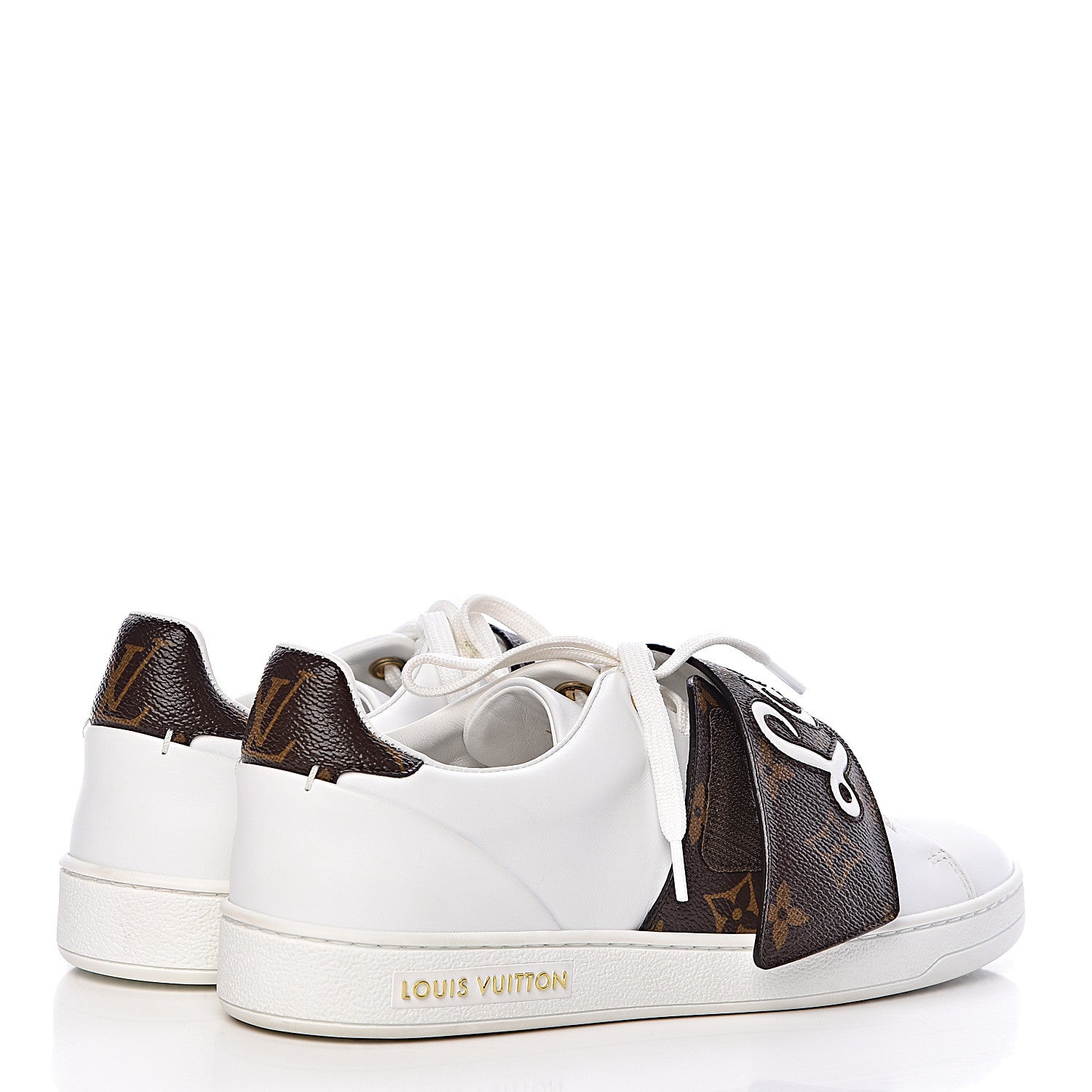 Louis Vuitton Calfskin Monogram Frontrow Sneakers 36.5 White 4 of 10