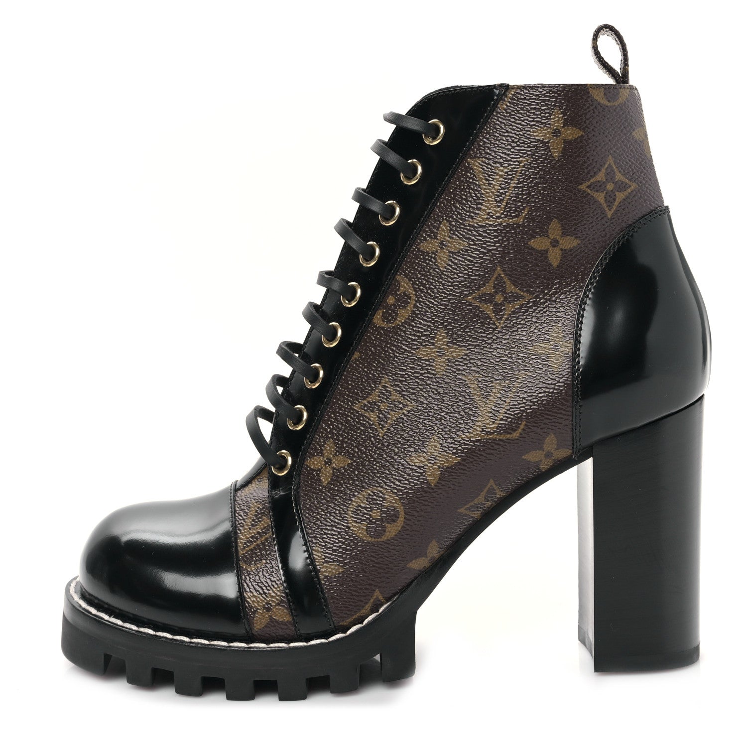 Louis Vuitton Patent Calfskin Monogram Star Trail Ankle Boots 40.5 Black 1 of 6