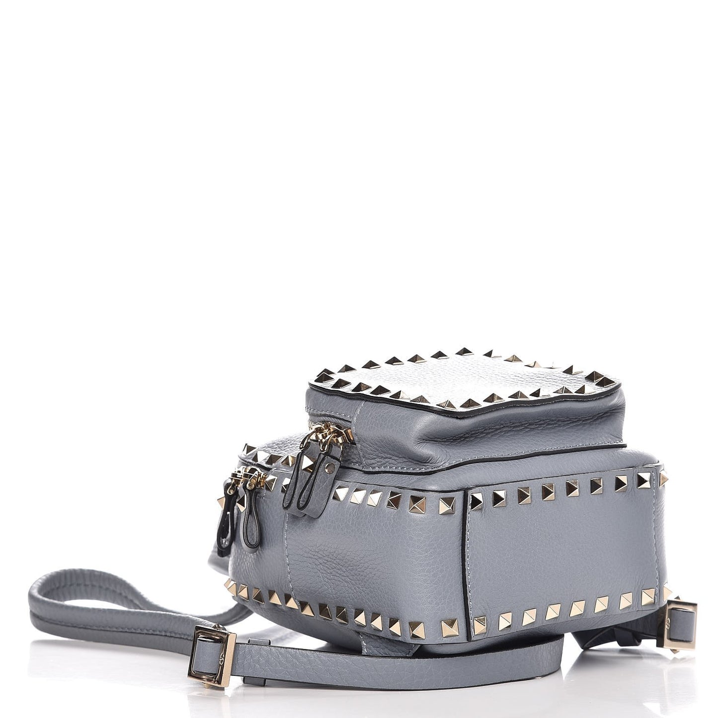 Calfskin Mini Rockstud Backpack Light Blue