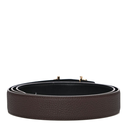 Hermes Togo Swift 32mm Gamma Belt 105 Chocolate Black 3 of 8