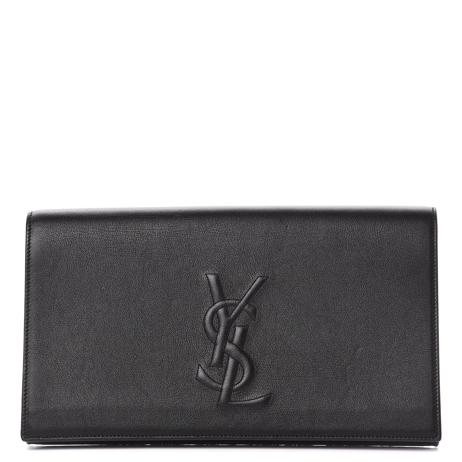 Saint Laurent Calfskin Monogram Large Belle De Jour Clutch Black 1 of 12