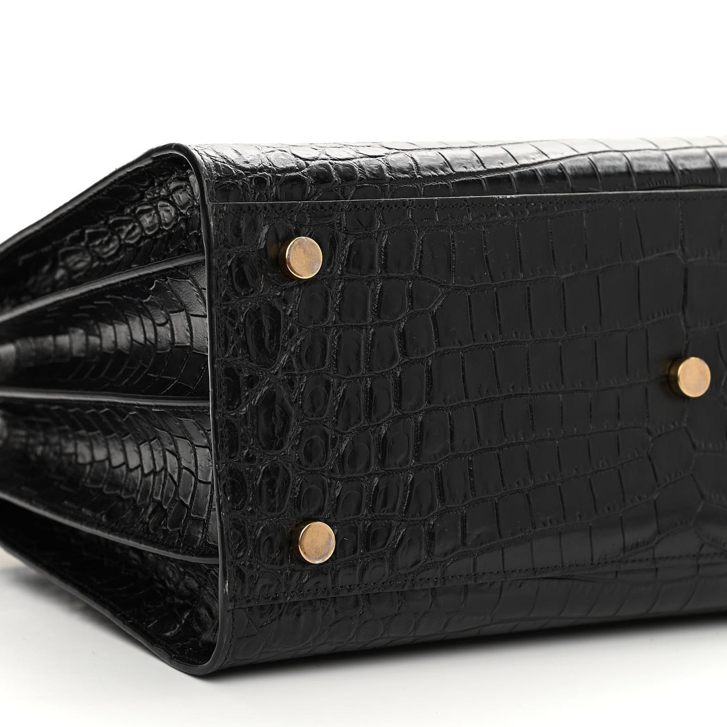 Calfskin Crocodile Embossed Small Sac de Jour Black