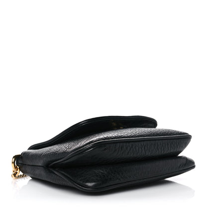 Gucci Pebbled Calfskin Small 1973 Chain Shoulder Bag Black 4 of 11