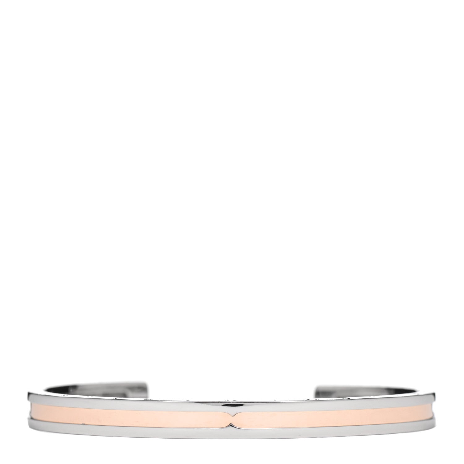 Bulgari 18K Rose Gold Stainless Steel B.Zero1 Cuff Bracelet M 1 of 4