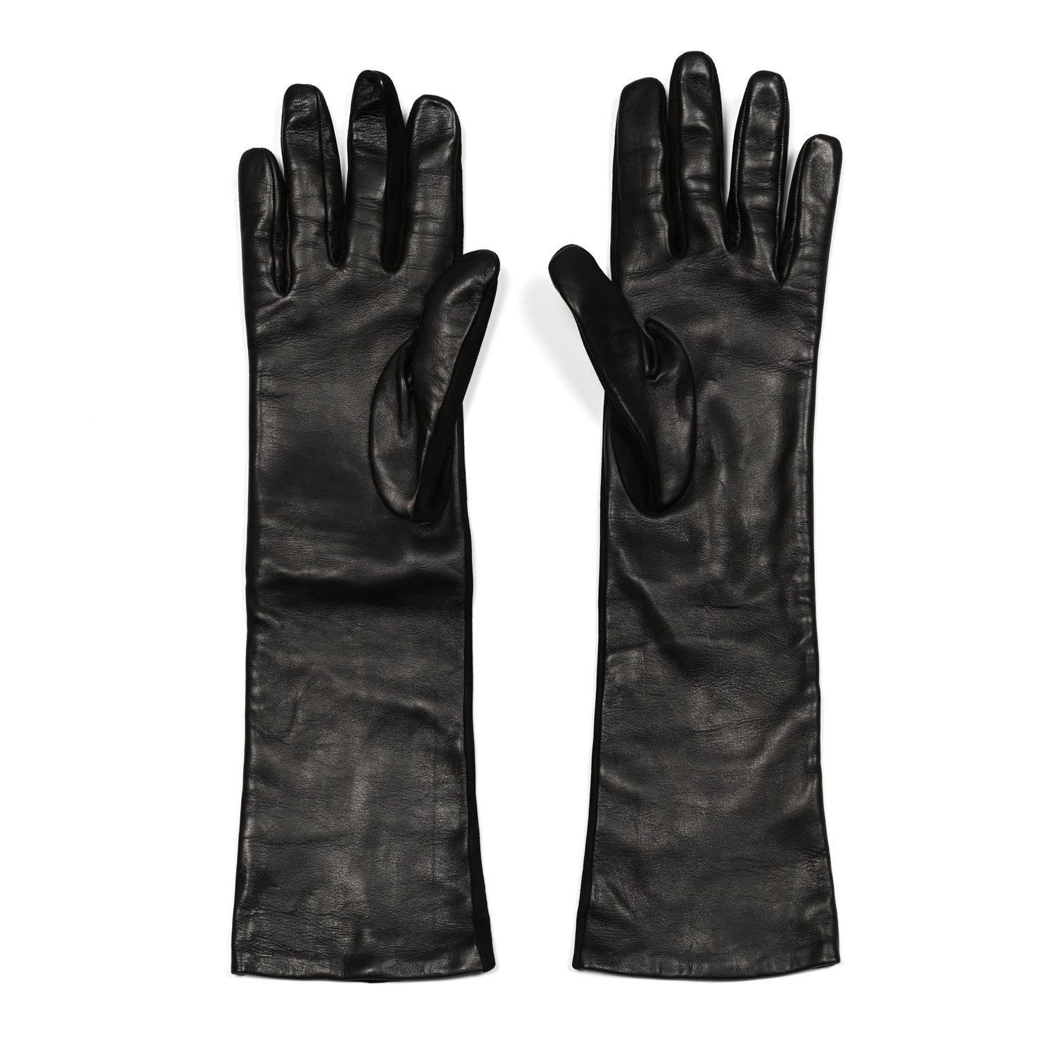Chanel Suede Lambskin Gloves 8.5 Black 2 of 4