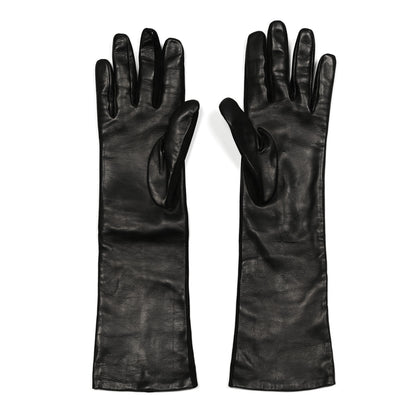 Chanel Suede Lambskin Gloves 8.5 Black 2 of 4